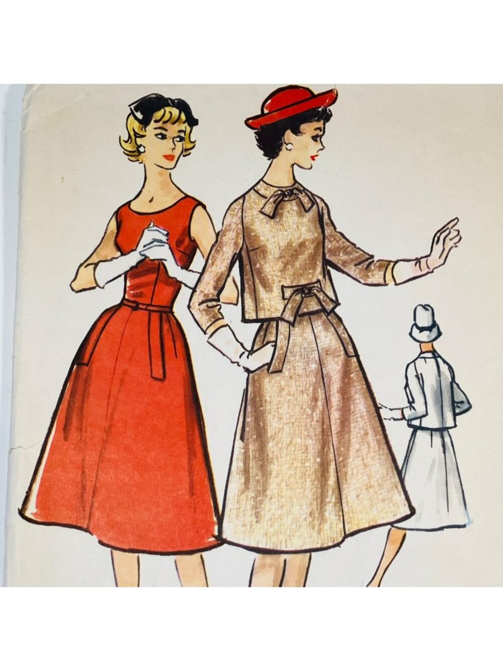 Rare 1950s McCalls 4681 Sz 10 Two-Piece Dress & Overblouse Sewing Pattern READ
